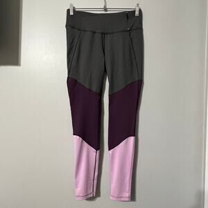 CALIA by Carrie Underwood Colorblock Leggings Womens Medium Gray Purple Pink